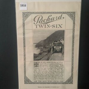 Vintage 1916 Packard Twin Six in Plain Speech Ad Advertisement
